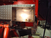  trial fitting of semi-built new petrol tank - also shows float sender and uplift tube inside
